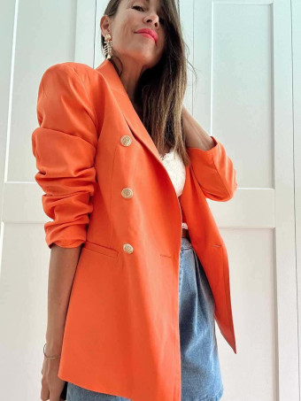 Blazer Cruzado Doble Botonadura OLYRVE Coral HEVE