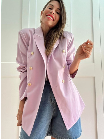 Blazer Cruzado Doble Botonadura OLYRVE Lila HEVE
