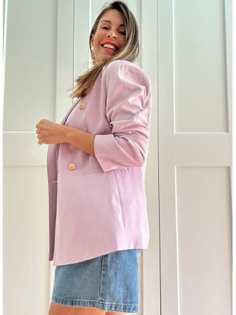 Blazer Cruzado Doble Botonadura OLYRVE Lila HEVE