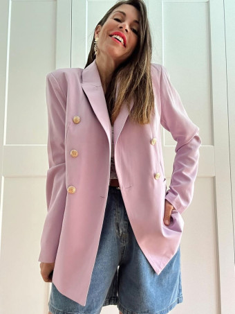 Blazer Cruzado Doble Botonadura OLYRVE Lila HEVE