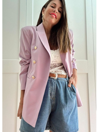 Blazer Cruzado Doble Botonadura OLYRVE Lila HEVE