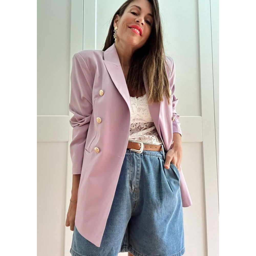 Blazer Cruzado Doble Botonadura OLYRVE Lila HEVE