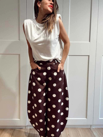 Pantalón Balloon Lunares MOONELLE Marrón HEVE