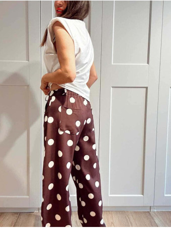 Pantalón Balloon Lunares MOONELLE Marrón HEVE