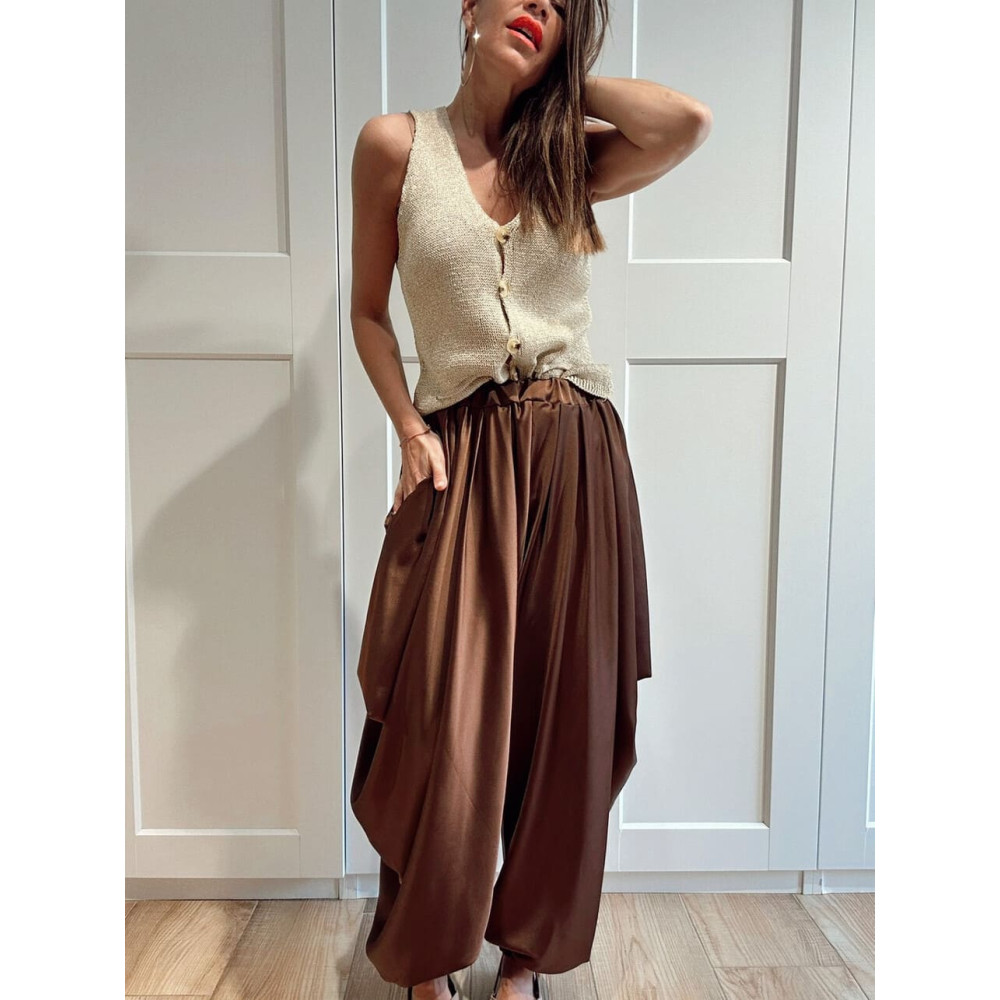 Pantalón Harem KANCHEN Marrón HEVE