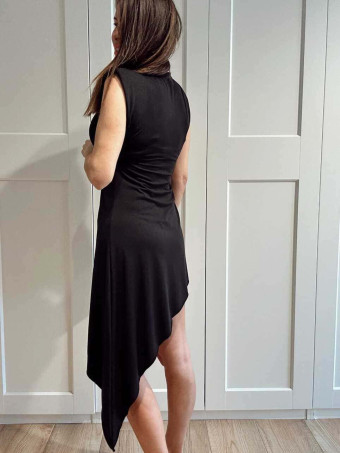 Vestido Asimétrico Hombreras FERYNA Negro HEVE