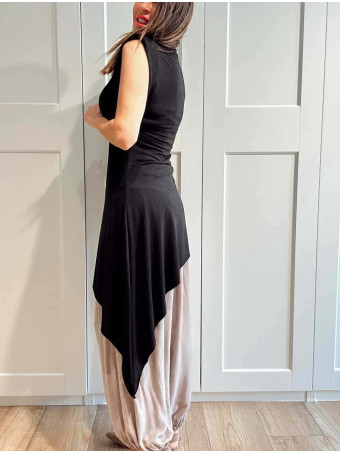 Vestido Asimétrico Hombreras FERYNA Negro HEVE