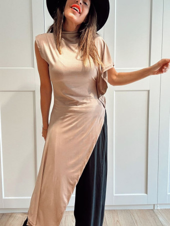 Cuerpo Asimétrico Extra Long STORMYNE Taupe HEVE