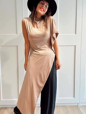 Cuerpo Asimétrico Extra Long STORMYNE Taupe HEVE