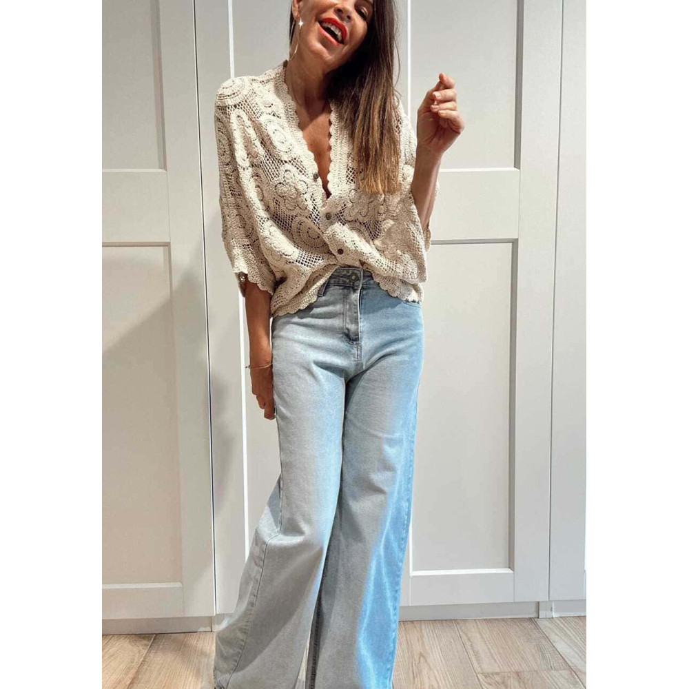 Jeans Wide Leg Tiro Alto BOYCE HEVE