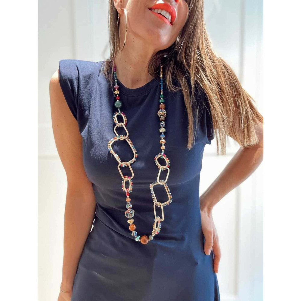 Collar Cristales Facetados Multicolor ZYRELIA 107 HEVE