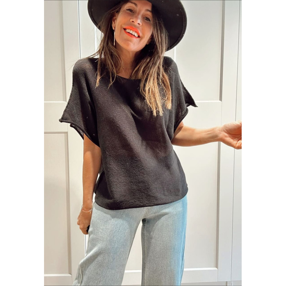 Punto Manga Corta DEEYAZ Negro HEVE