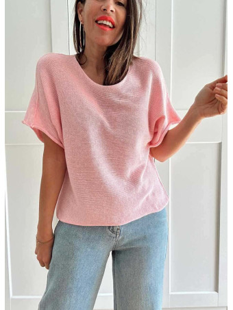 Punto Fino Manga Corta GILDREN Rosa HEVE