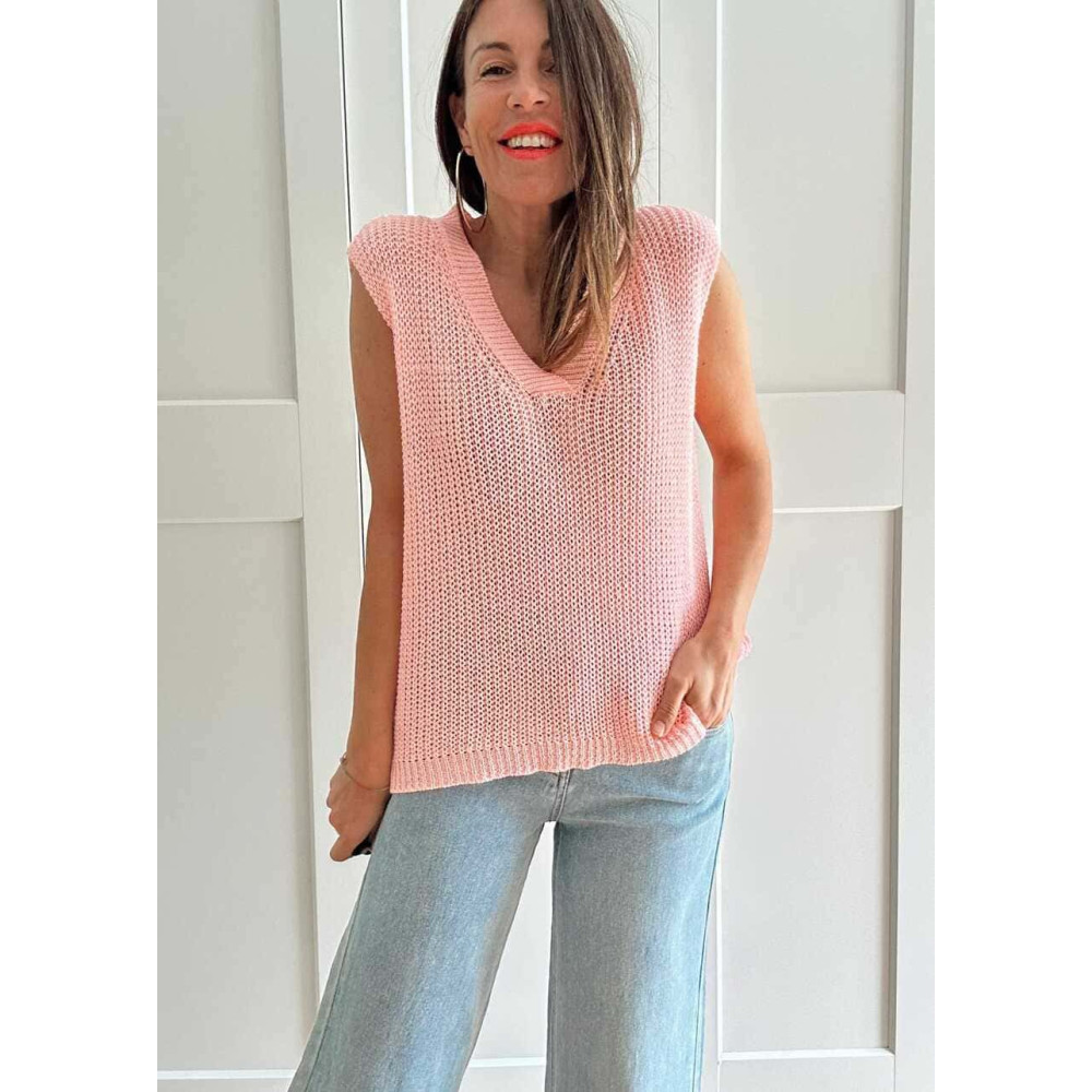 Chaleco Punto Básico SWEETCHILD Rosa HEVE