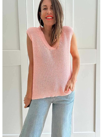Chaleco Punto Básico SWEETCHILD Rosa HEVE
