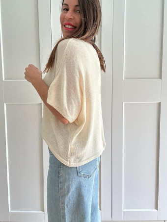 Cárdigan Manga Corta DANSERA Beige HEVE
