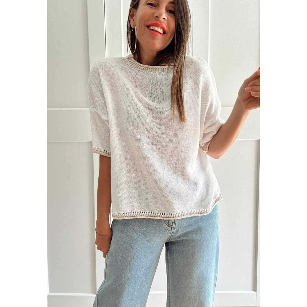 Punto Manga Corta Ribetes GAYLEN Crudo HEVE