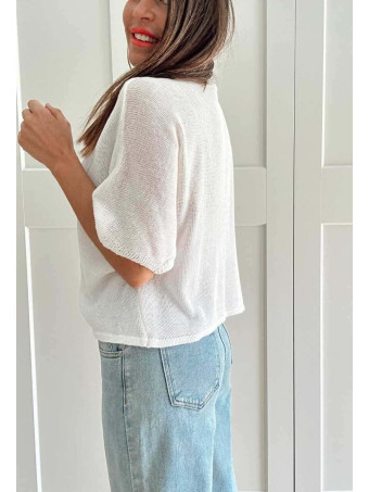 Cárdigan Manga Corta DANSERA Blanco HEVE