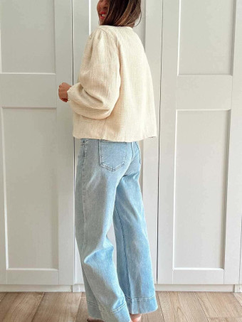 Chaqueta Tweed Botones Joya LORYNA Beige HEVE