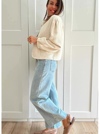 Chaqueta Tweed Botones Joya LORYNA Beige HEVE