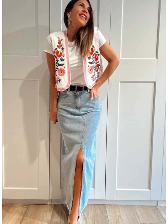 Falda Vaquera con Cinturón VORNELL Blue Jean HEVE