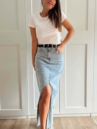 Falda Vaquera con Cinturón VORNELL Blue Jean HEVE