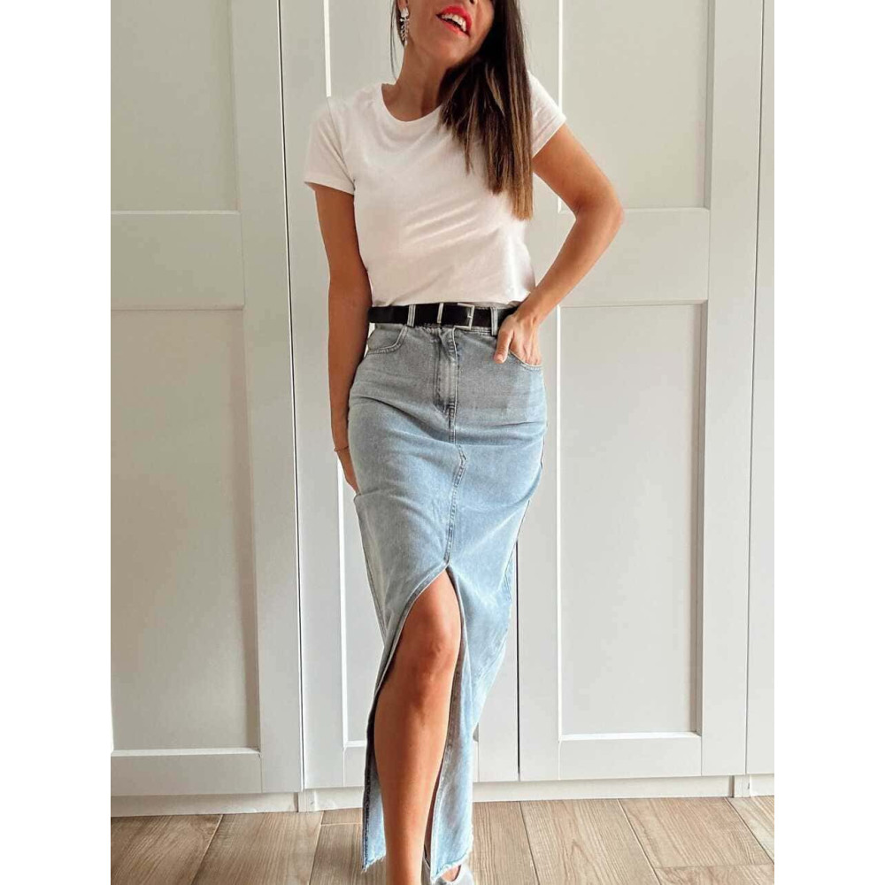 Falda Vaquera con Cinturón VORNELL Blue Jean HEVE