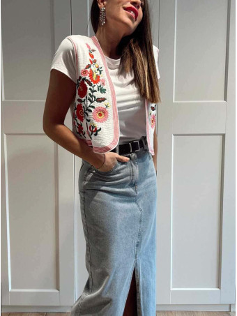 Chaleco Corto Bordado KELUNE 02 HEVE