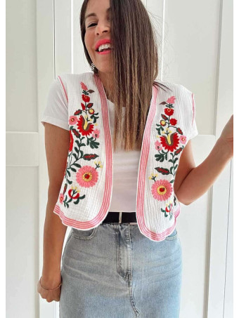 Chaleco Corto Bordado KELUNE 02 HEVE