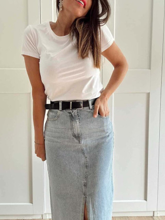 Camiseta Básica Algodón VAMIKE Blanco HEVE