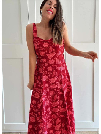 Vestido Estampado con Vuelo AMASTAY HEVE