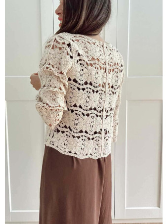 Cárdigan Crochet DALMERIE Beige HEVE