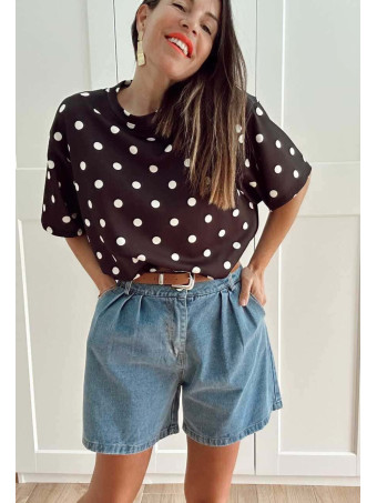 Cuerpo Abullonado Lunares MARISELA Negro HEVE