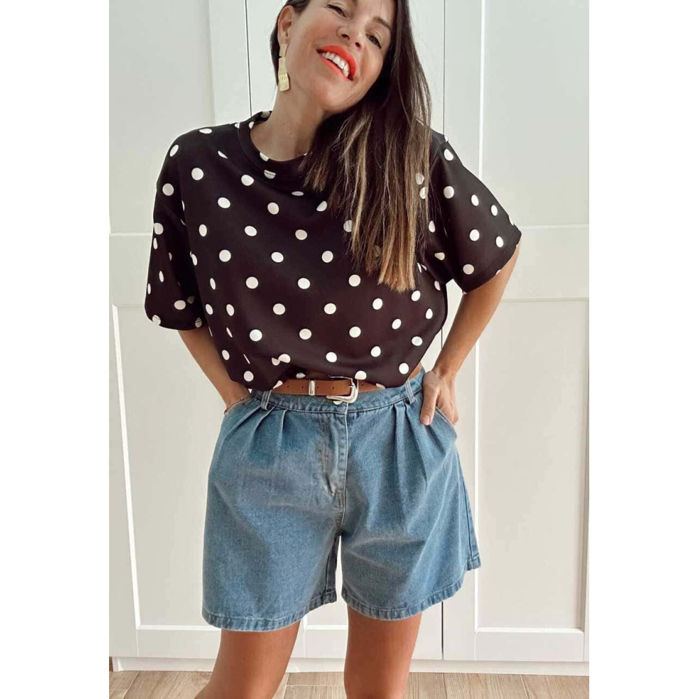 Cuerpo Abullonado Lunares MARISELA Negro HEVE