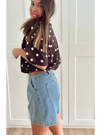 Cuerpo Abullonado Lunares MARISELA Negro HEVE