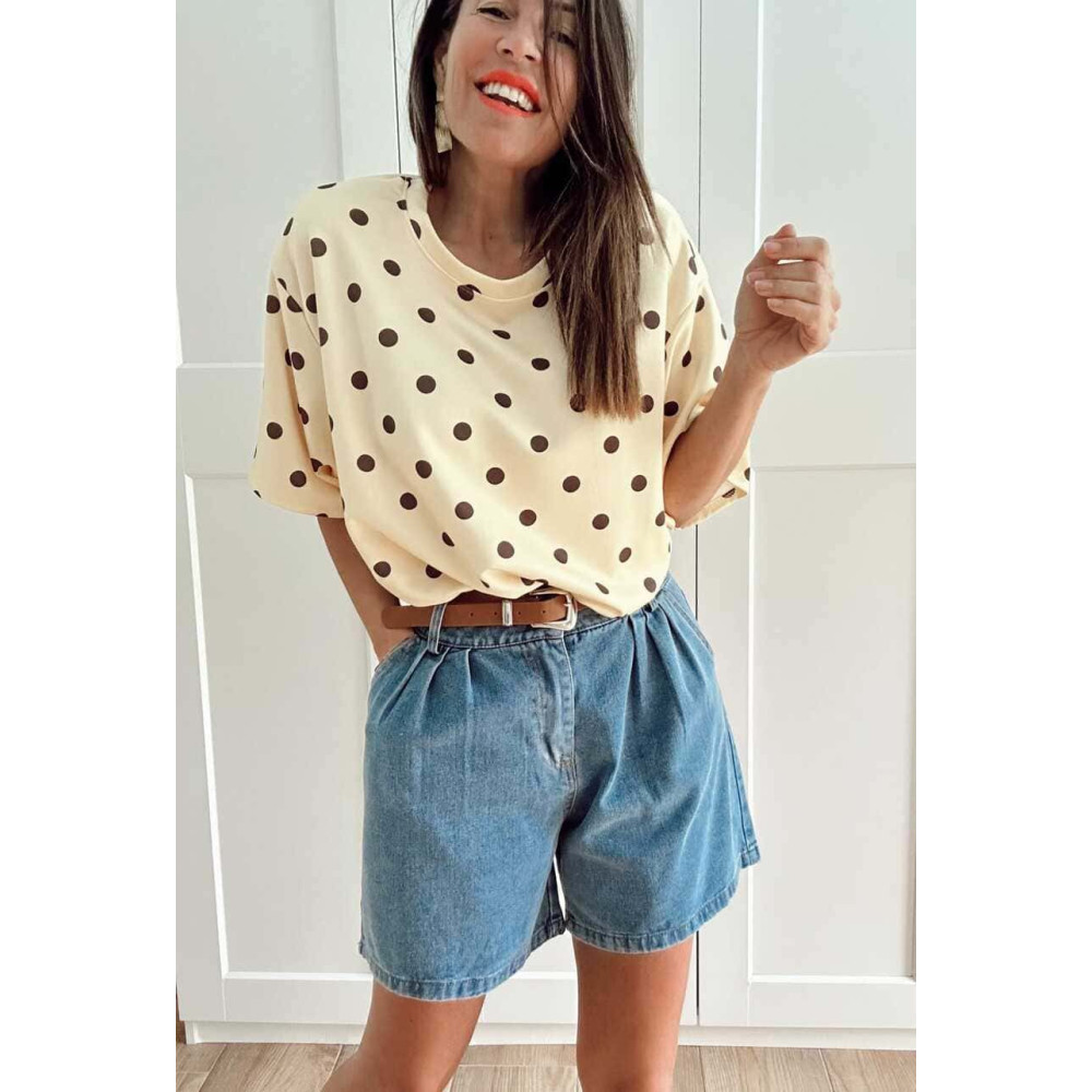 Cuerpo Abullonado Lunares MARISELA Amarillo HEVE