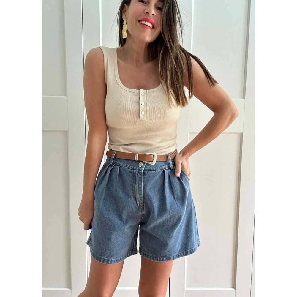 Top Básico Canalé REELMA Beige HEVE