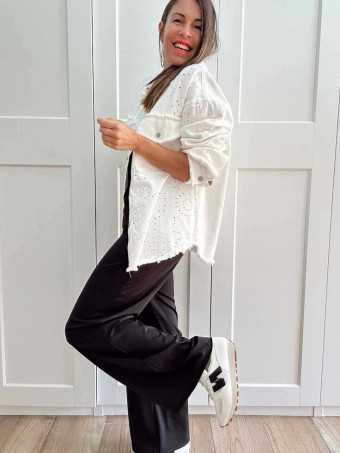 Sobrecamisa Vaquera Bordado-Perforado AIRELA Blanco HEVE