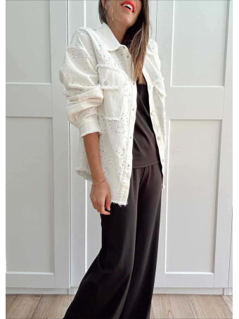 Sobrecamisa Vaquera Bordado-Perforado AIRELA Blanco HEVE