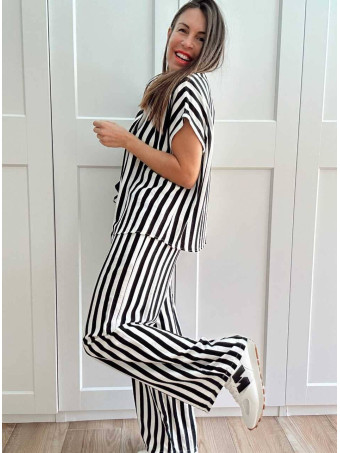 Conjunto Rayas MARÉTH Negro HEVE