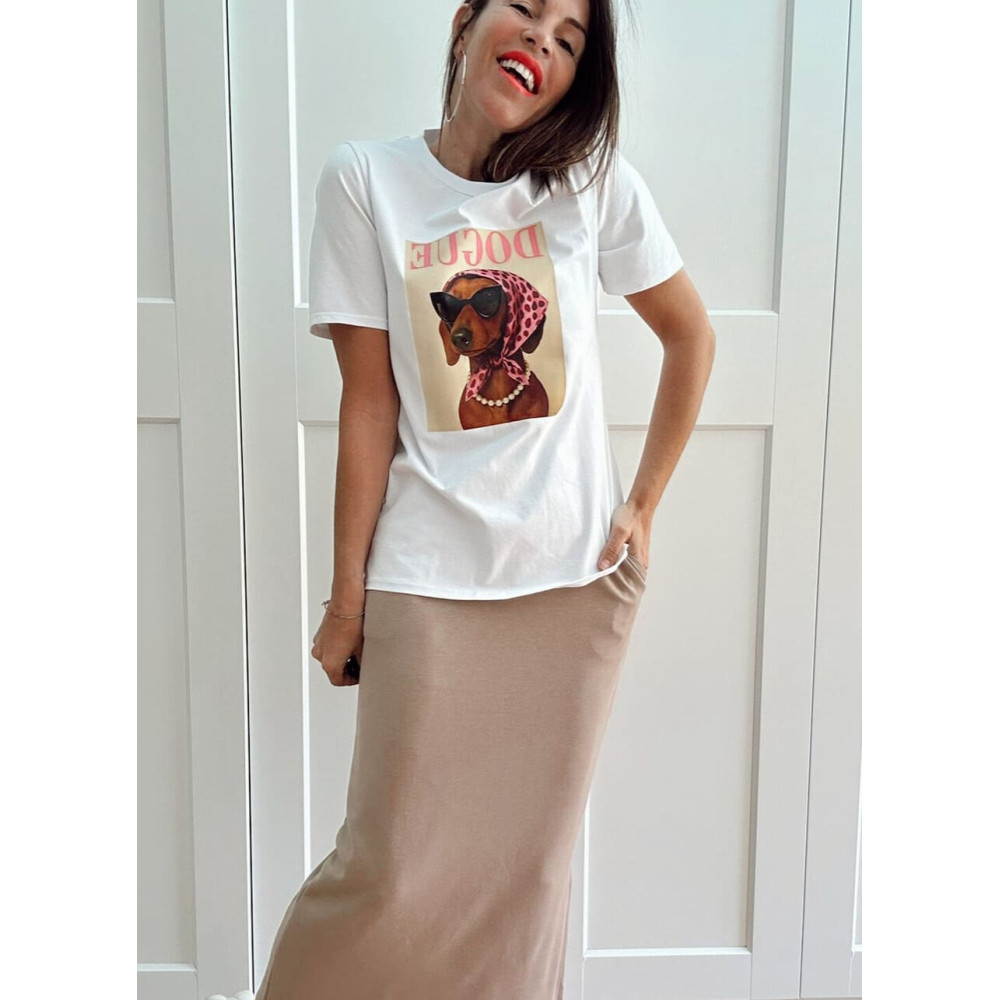 Camiseta Gráfica Algodón PAWTITUDE Blanco HEVE