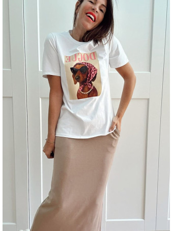 Camiseta Gráfica Algodón PAWTITUDE Blanco HEVE