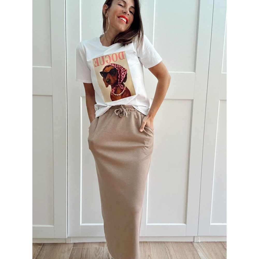 Falda Casual Soft Touch MASHUP Taupe HEVE