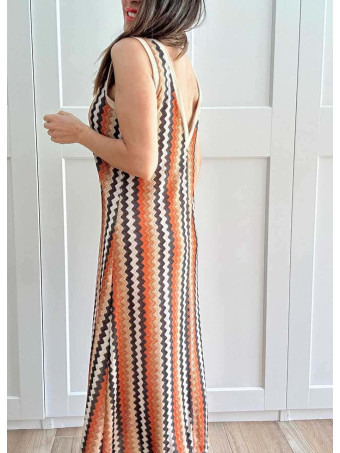 Vestido Lurex Estampado Zigzag HAYSEED Negro HEVE