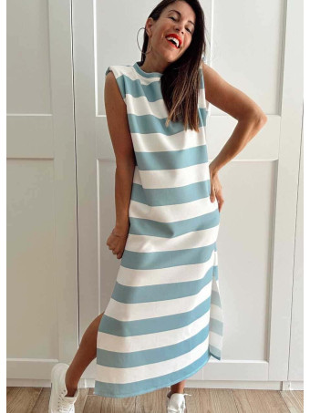 Vestido Rayas Soft Touch DALYNNE Aguamarina HEVE