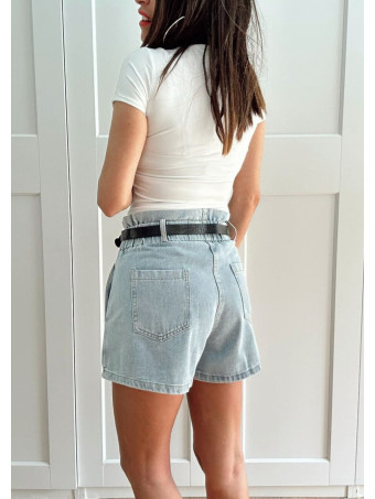 Short Vaquero con Cinturón VALENZA Light Blue HEVE