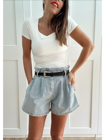 Short Vaquero con Cinturón VALENZA Light Blue HEVE