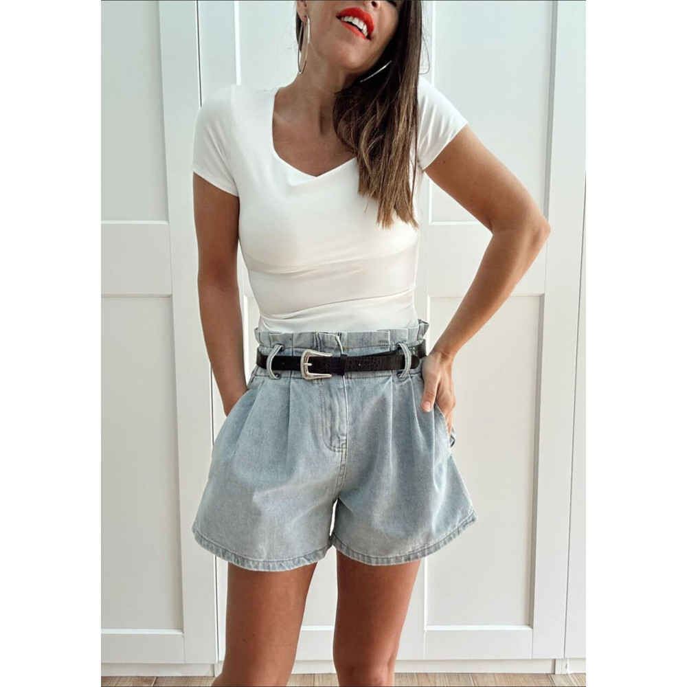 Short Vaquero con Cinturón VALENZA Light Blue HEVE