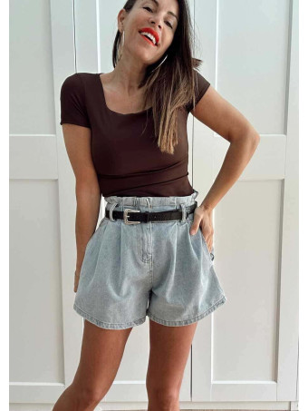 Body Soft Touch Manga Corta MAVER Marrón HEVE