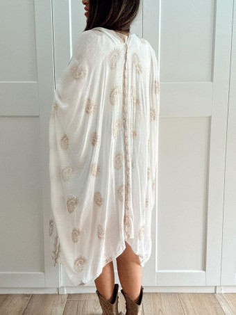 Kimono Ligero Bordado NAREIMI Blanco HEVE